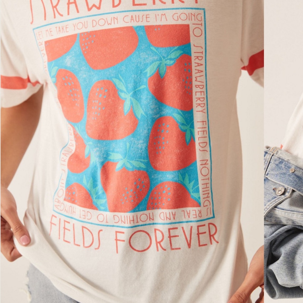 Anthropology Strawberry Graphic T-Shirt